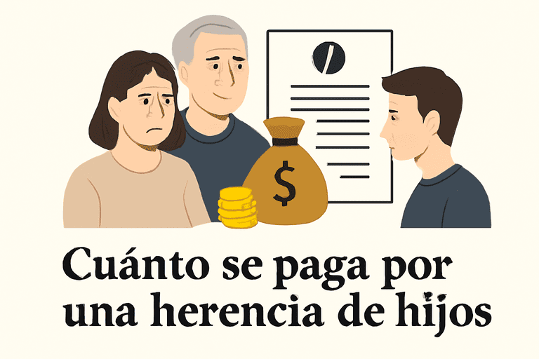 cuanto se paga por una herencia de padres a hijos