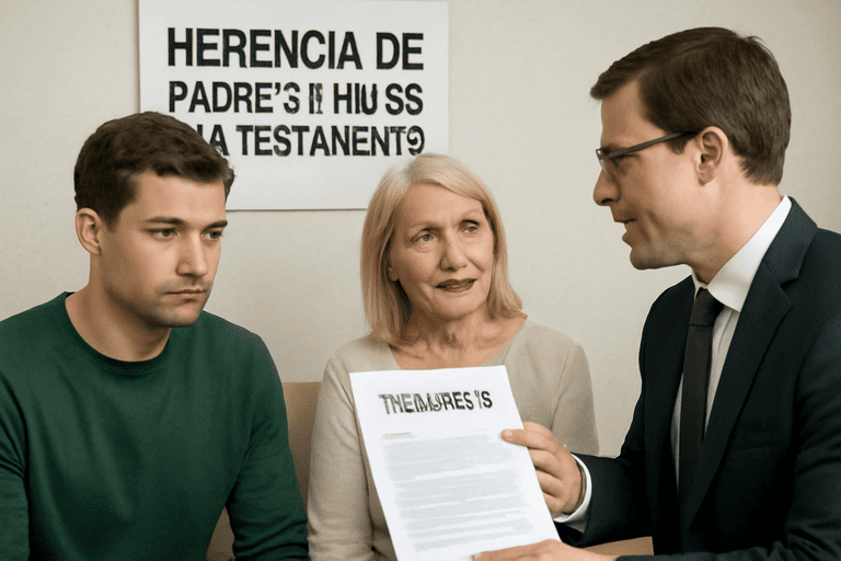 herencia de padres a hijos con testamento